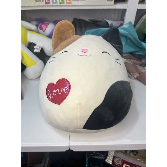 Squishmallows Cameron Calico Cat Valentines Stackable 12” Plush by Kellytoy - Picture 1 of 10
